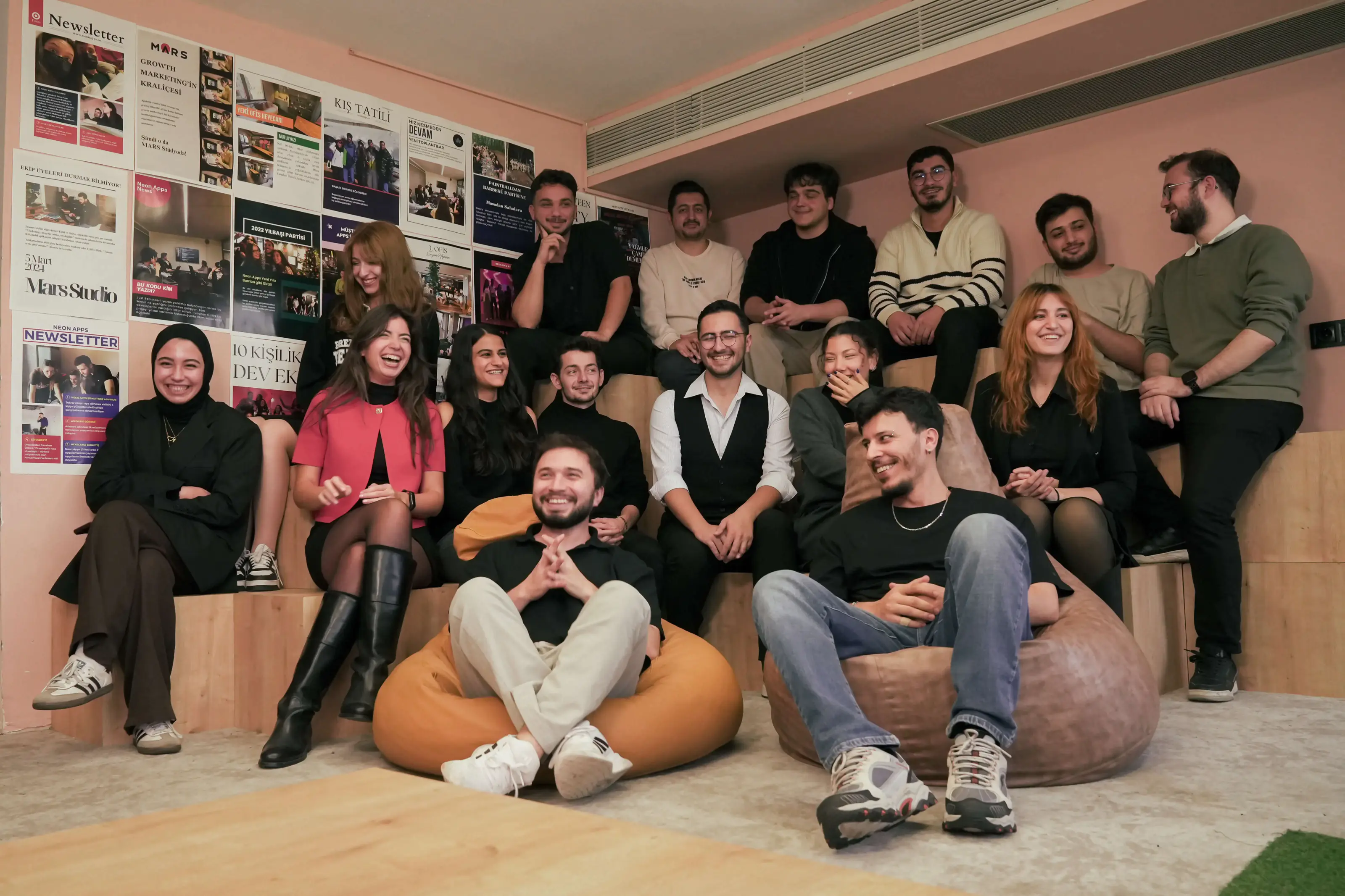 The Neon Apps team together at the office